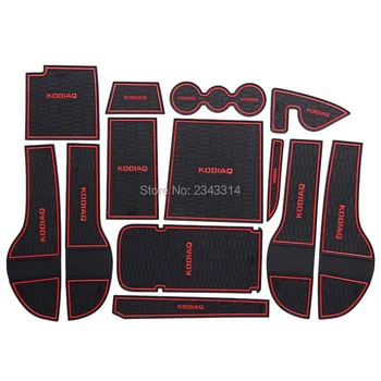 

For Skoda Kodiaq 2017 2018 Gate Slot Pad Non-slip Cup Mats Anti Slip Door Groove Mat Sticker Interior Car Styling Accessories