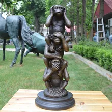 art animal Copper ornaments lucky lamb brass three monkey crafts Home Furnishing buildings tools lighter wedding Brass garden