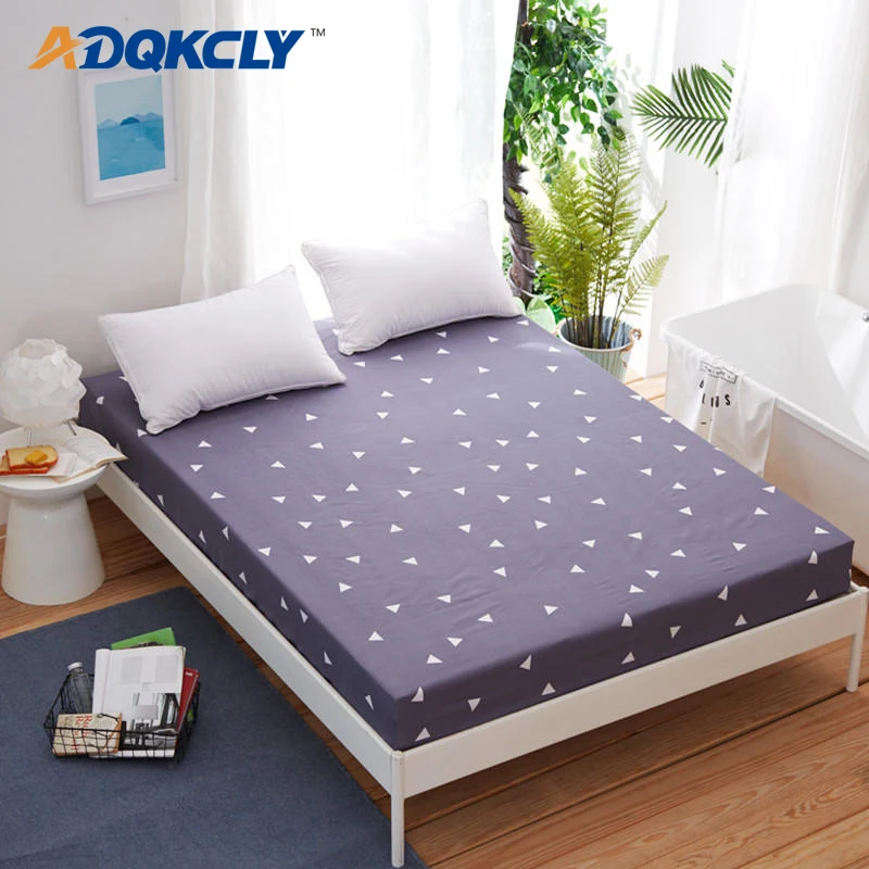 

All-around Elastic Rubber Band Bed Cover Sheet 100%Polyester Printed Bedspread Sheet Bed Pad Protector 120*200/150*200/180*200cm