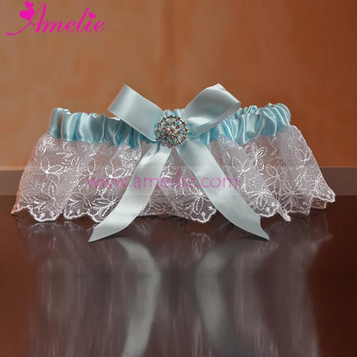 10PCS Lot New Embrodiery Lace Girls Wearing Garter Belts Blue Party
