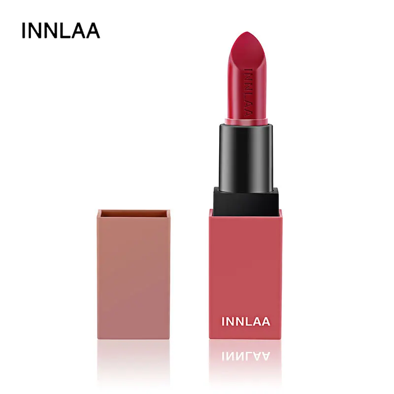 

INNLAA brand matte lipstick nude red moisturizing waterproof lip gloss high quality lip balm bright red lipstick