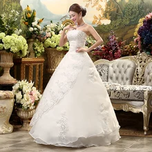 Fansmile дешевое свадебное платье на шнуровке без бретелек винтажное бальное платье размера плюс FSM-042F