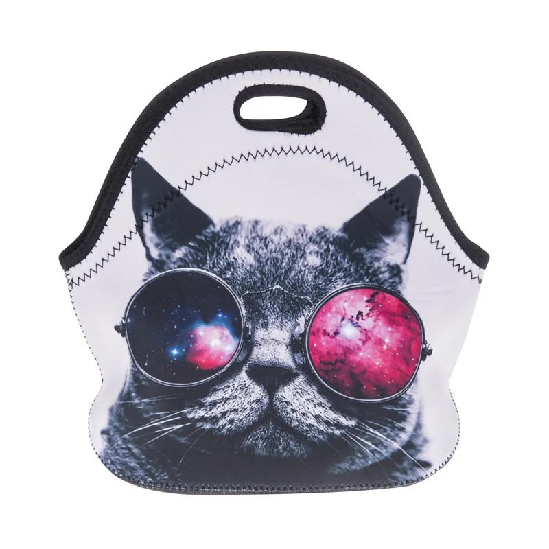 

Thermal Insulated 3D Print Neoprene Lunch Bag for Women Kids Dog Picnic Bags With Zipper Cooler Insulation Lunch Box