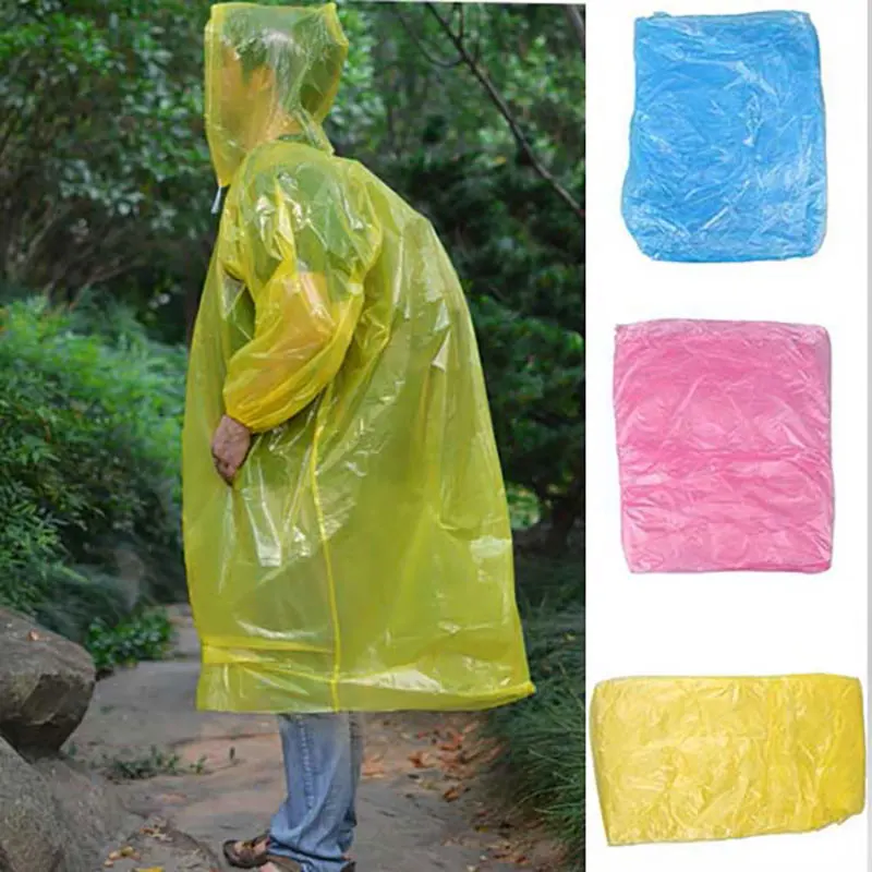 

Forfar 1Pcs Disposable Waterproof Hood Poncho Travel Coat Rain Unisex for hiking cycling camping drifting