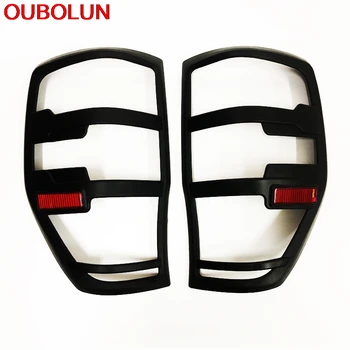 

OUBOLUN For Ford Ranger T6 T7 XLT 2012-2017 PICKUP CAR ABS Black Headlight Rear Taillight Cover Trim 4pcs