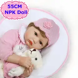 Очаровательны npk 55 см Bebe Reborn Куклы реалистичные мягкие Средства ухода за кожей силиконовая кукла Дети интерактивные Игрушечные лошадки