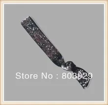Elastic Charcoal Glitter Ribbon Hair Ties 5 8 Stretch Metallic Velvet Ribbon Hair Tie