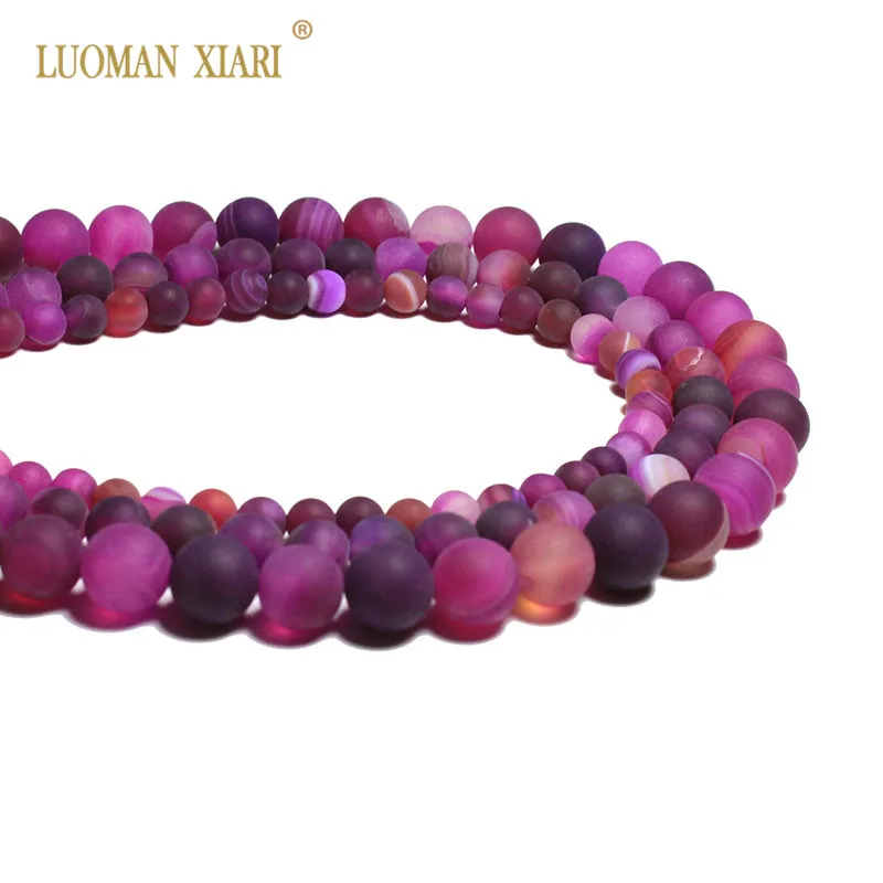Wholesale Natural Dull Polish Stripe Agat Matte Round Stone Beads For Jewelry Making DIY Bracelet Material 6/8/10mm Strand 15'' |