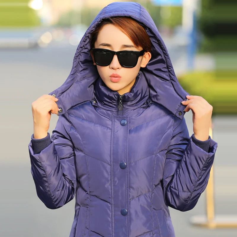 2018 Winter Coat Women Down Jacket long sections Slim Hooded Parka Winter Large size Coat Waist Thicken Mulheres Outerwear XY485