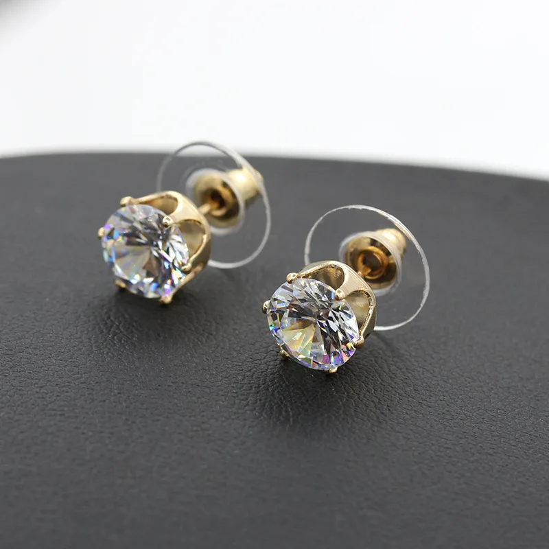 Женские серьги гвоздики с фианитом 2 карата|earring lot|jewelry earring makingjewelry screwdriver |