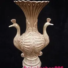 Очень редкая династия Мин(xuan de1426-1438) Серебряная ваза и павлины