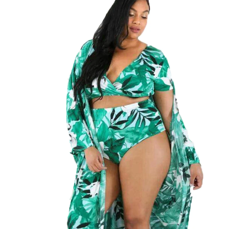 Comprar Conjunto de Bikini Sexy con estampado Floral traje de baño para mujer traje de baño brasileño de pecho grande Maillot de Bain Femme de talla grande 5XL