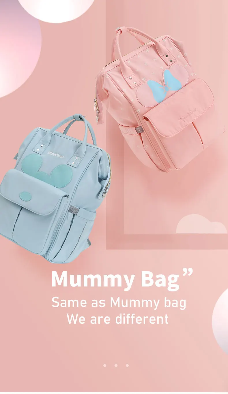 Disney сумка для подгузников, мам рюкзак USB бутылки Отопление Детская сумка для мамы Материнство мамы пеленки мешок мокрой сумка для коляски