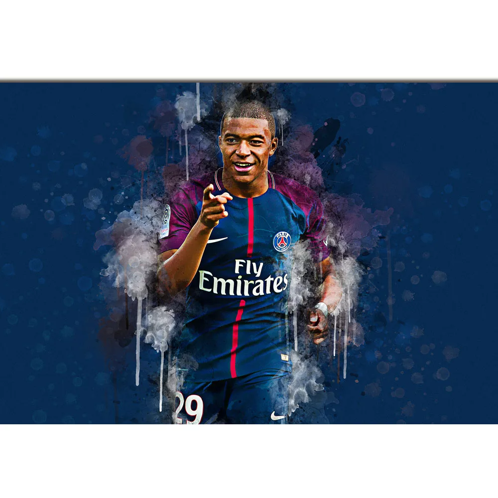 Kylian Mbappe laywin Lurzawa плакат 24*36 дюймов искусство шелковая принтованная ткань Футбол