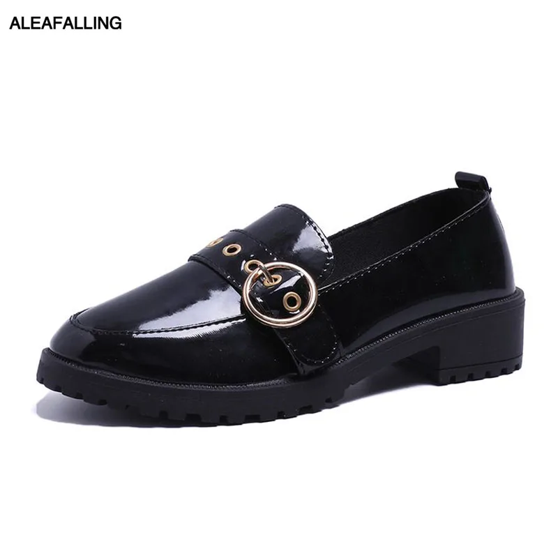 

Aleafalling Outdoor Women's Shoes Slip On Buckle Relax Girl's Shinny Mature Boots Platfrom Street Trend Ankle Motorcycle Boots