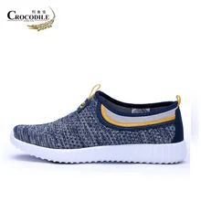 Крокодил Для мужчин спортивные спортивная обувь из сетчатого материала Лоферы кроссовки Для мужчин плоской подошве Дышащие Беговые Footwea для Для мужчин прогулочная обувь