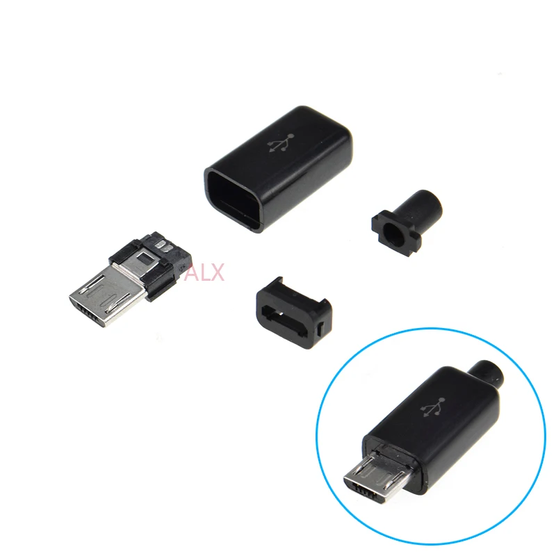 10 комплектов MICRO USB 2 0 5 контактный Штекерный разъем сделай сам (4 в 1) сварочный Тип P