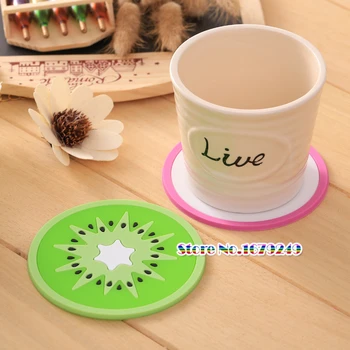 

200 / pieces colorful jelly color fruit shape silicone coaster creative non-slip insulation pad coasters wedding gifts