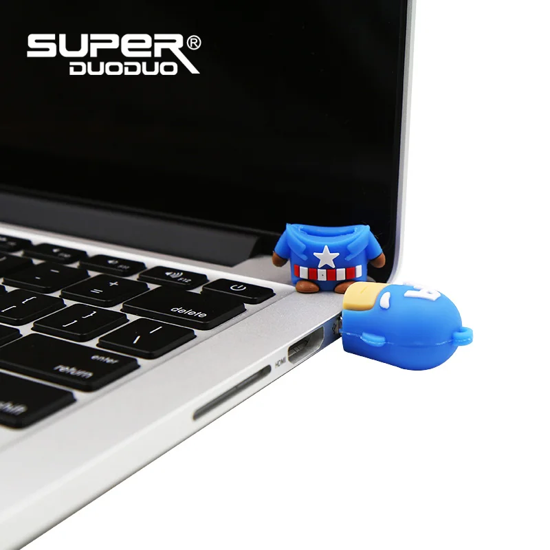Забавный герой 128 ГБ USB флешка Супермен флешки 4 ГБ 8 ГБ 16 ГБ Pen drive игрушка интерфейсом USB 32 ГБ 64 ГБ мини-USB-ключ мемори Стик