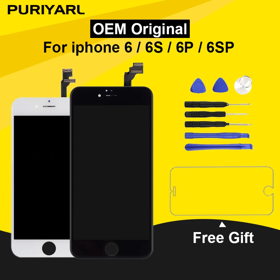 Оригинальный ЖК дисплей Pantalla для iPhone 6 6S экран с 3D сенсорным экраном в сборе Plus