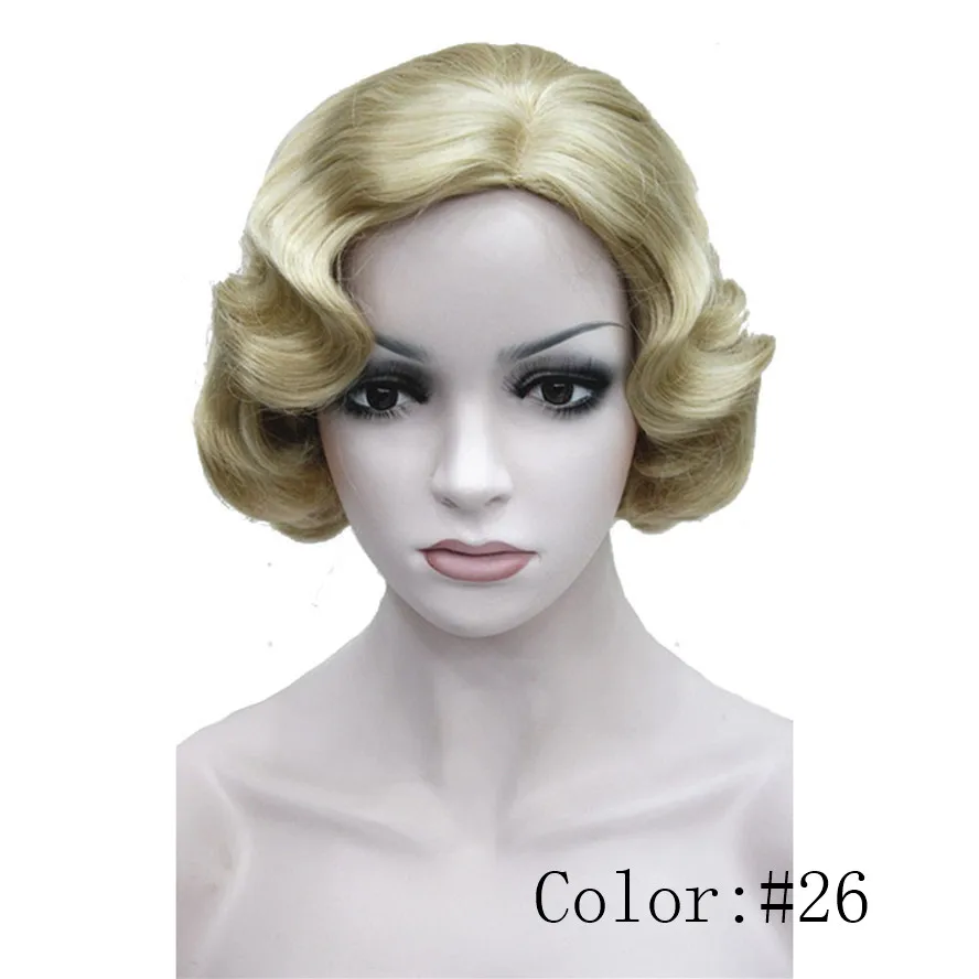 StrongBeauty 1920's стрижка флэппер для женщин Finger Wave Искусственные парики Ретро стиль Короткие синтетический парик