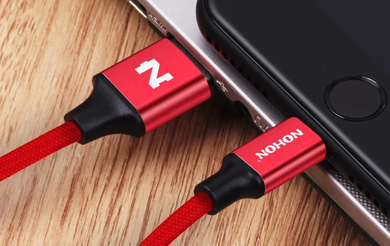 Nohon Cable For iPhone X 8 8Plus 7 7Plus 6 6S Plus 5S iOS 11 10 9 8 7 iPad 8pin Fast Charger Data Sync Phone Cable For Lightning