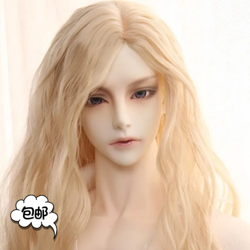 

BJDSD doll wig uncle mid-length hair micro-curly deep gold foam noodle roll men and women hair hair 3 points