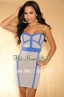 Hot Selling Rayon knitted Elastic Bandage Dress H201 Strapless Homecoming Celebrity Dress