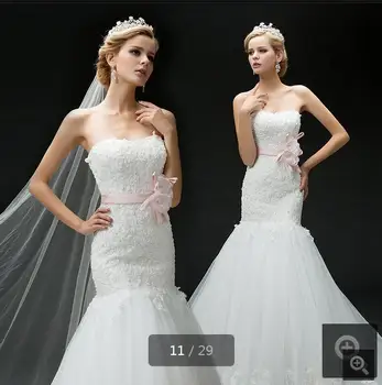 

Charming new mermaid white lace wedding dress appliques beading pearls wedding gowns strapless sweetheart neck bride dress