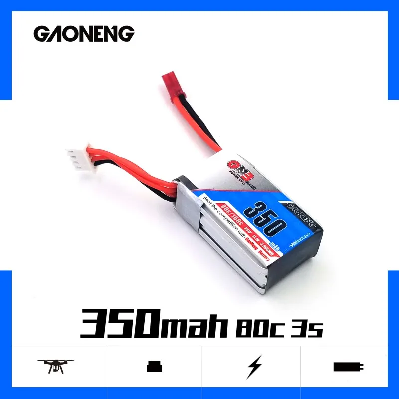 4 шт. Gaoneng GNB 350 мАч 3S 11 1 В 80C Lipo батарея JST XT30 разъем для FPV гоночный Дрон микро