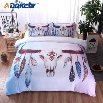 

ADQKCLY Home Textile Feather 2/3pcs Bedding set Dream Catcher Microfiber Printed Duvet Cover Pillowcase Set Twin Queen King set