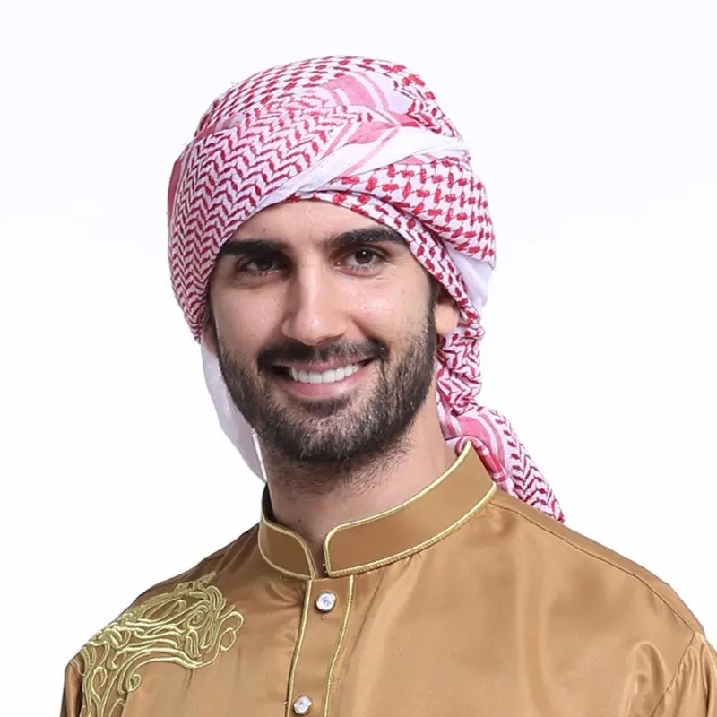 Мужской платок тюрбан шляпа мусульмане арабы Дубай Ретро Геометрические волнистые жаккардовые квадратный шарф, платок исламский хиджаб