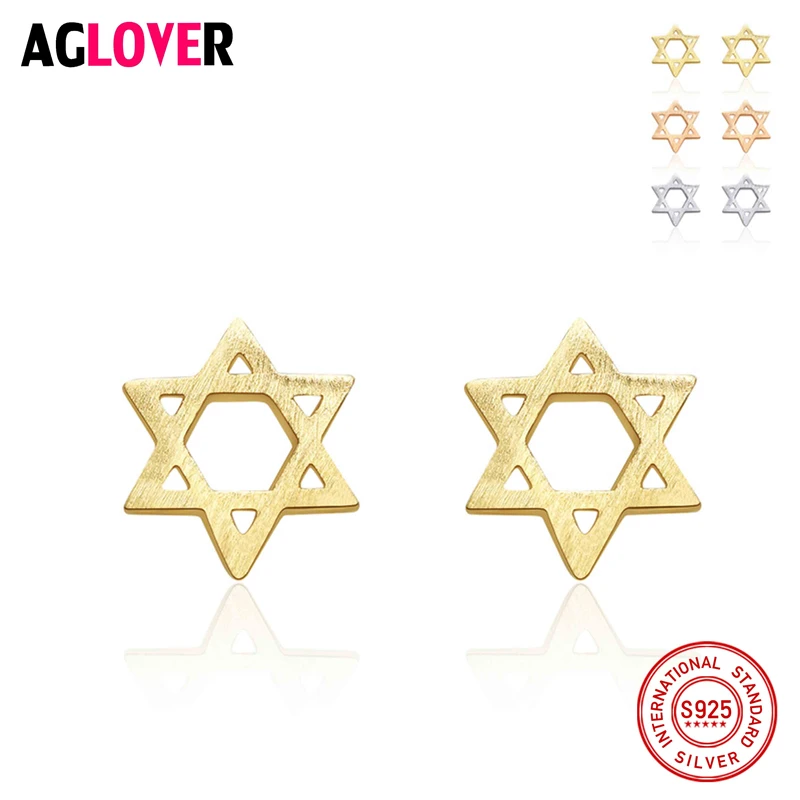 

Authentic 925 Sterling Silver Women's Jewelry Fashion Tiny 8mmX8mm Hollow Star Stud Earring Gift For Girls Kid Lady Madam