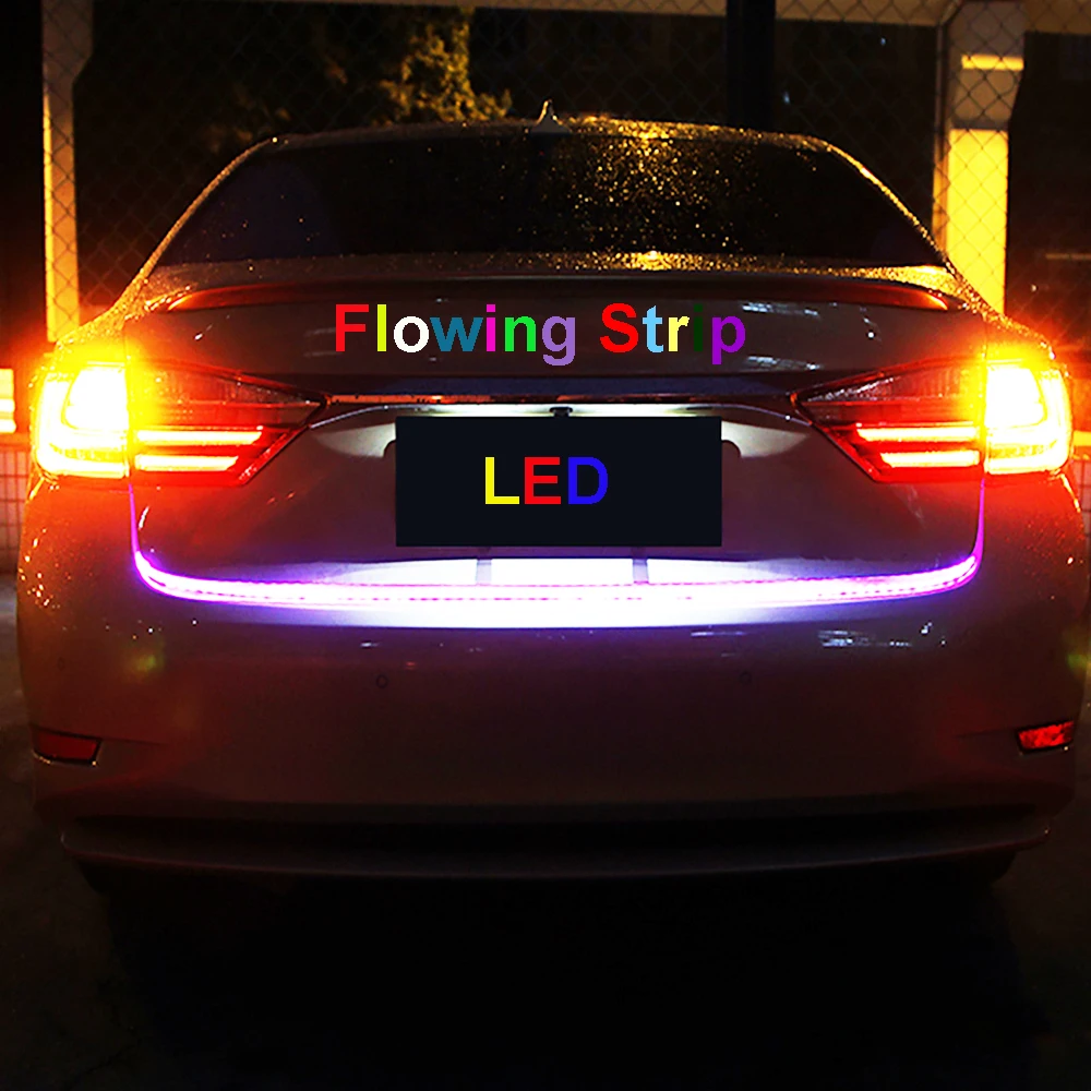RGB Flowing LED Strip for Car Trunk Dynamic Blinker Warning Light LED