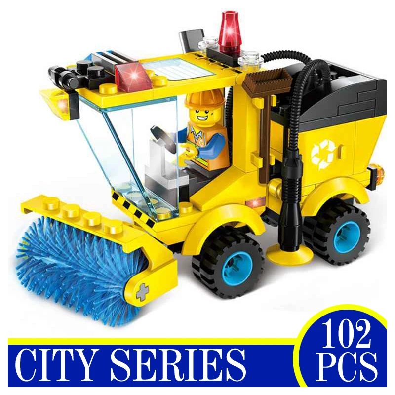 

QM1101 102PCS Kids Educational Toys Sweeper Model Assembly Action Figure Building Blocks Kit Enlighten Toy Children Gifts brick