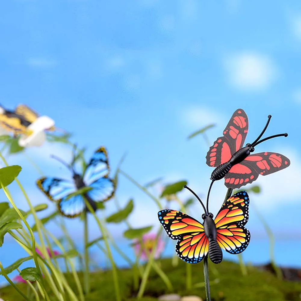 Miniature Fairy Garden Ornament Decor Plastic Butterfly Accessories Dollhouse