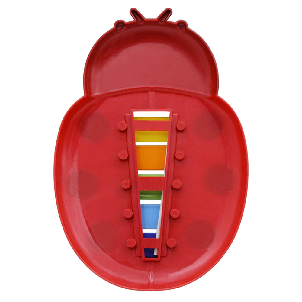 Красочные 5 тонов ксилофон Glockenspiel для детей мультфильм божья коровка форма с
