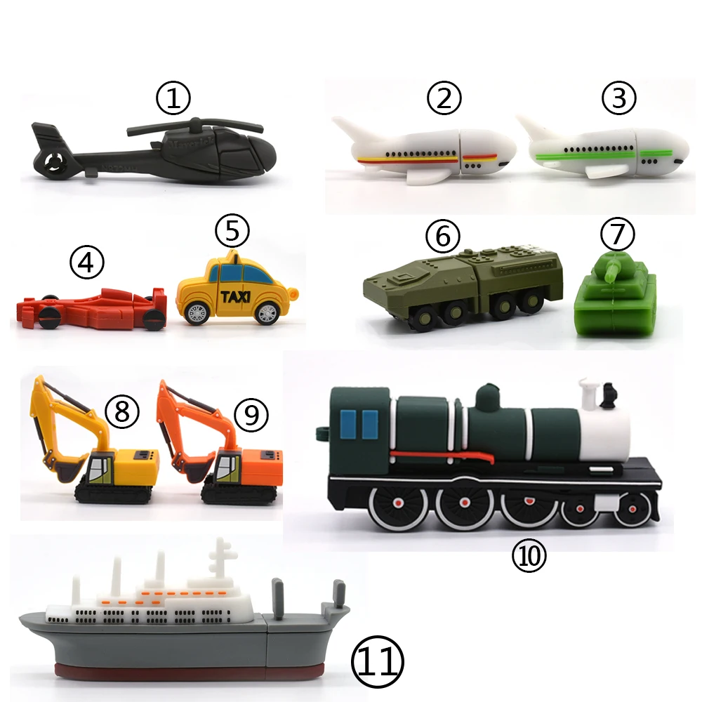 Usb Flash Drive 64gb 32GB 16gb 8gb 4gb Pen Car/Racing/Aircraft/Armored/Vehicle/Excavator/Helicopter/Tank usb flash gift | Компьютеры и