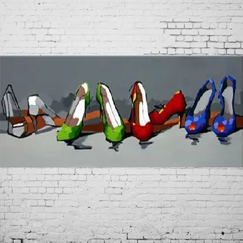 

Oil Painting On Canvas High Quality Handmade Beautiful Wall Pictures Art Abstract High-heeled Oil Painting Decor