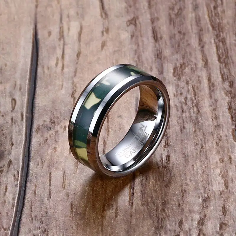 mens camouflage camo rings tungsten carbide green forest wedding band men armynavy military - Military Wedding Rings mens camouflage camo rings tungsten carbide green forest wedding band men armynavy military - Military Wedding Rings