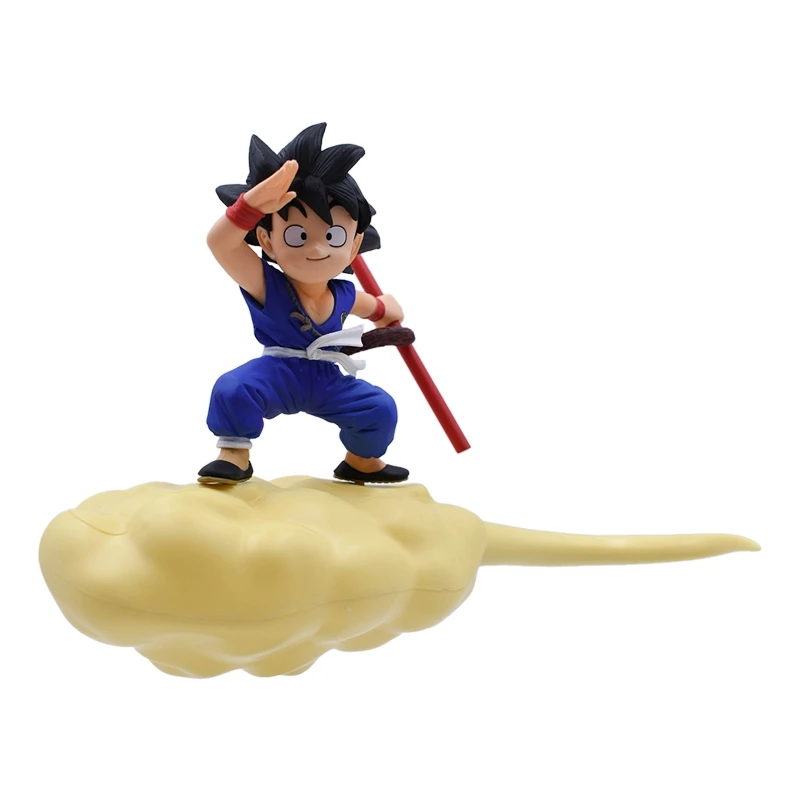 Anime Dragon Ball Z 10cm Blush Son Goku Somersault Cloud PVC Action Figure Collectible Model Toy Dragonball Gift for Kids