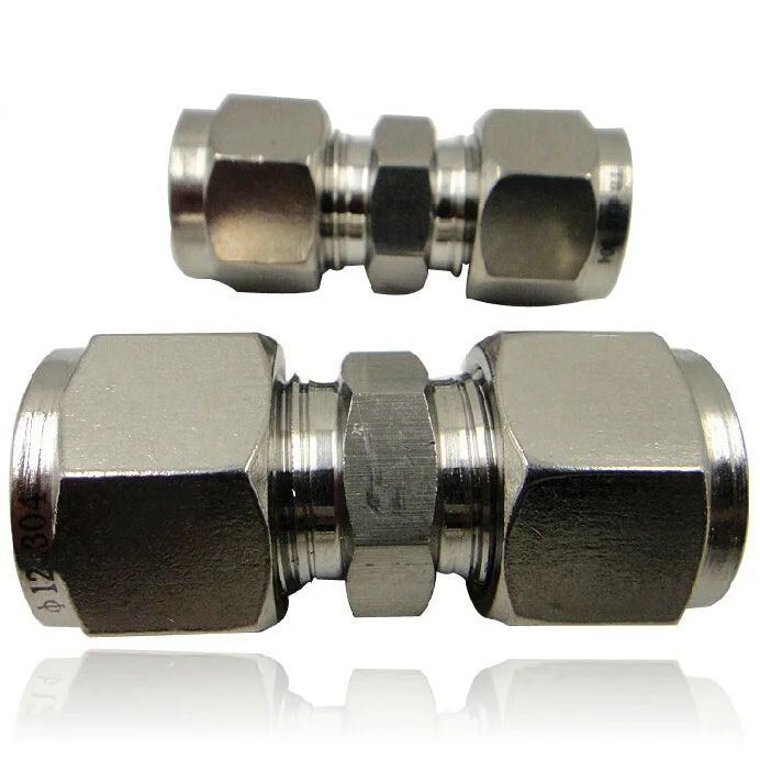 SS304 4mm X 4mm stainless steel Pipe fittings Threaded Straight Joints