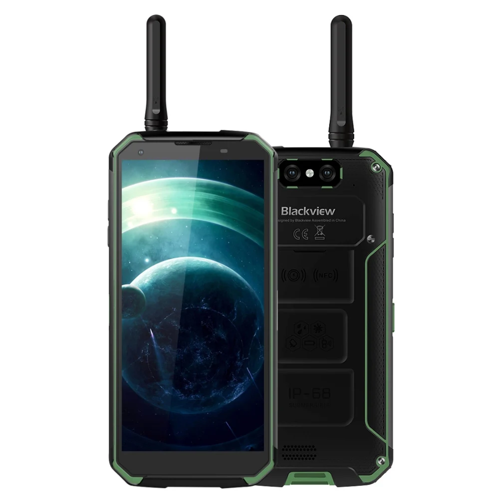 Blackview Bv9500 Pro Водонепроницаемый Walkie Talkie смартфон 6 ГБ ОЗУ 128 Гб ПЗУ Восьмиядерный 5," Fhd 18:9 аккумулятор 10000 мАч мобильный телефон - Цвет: Green