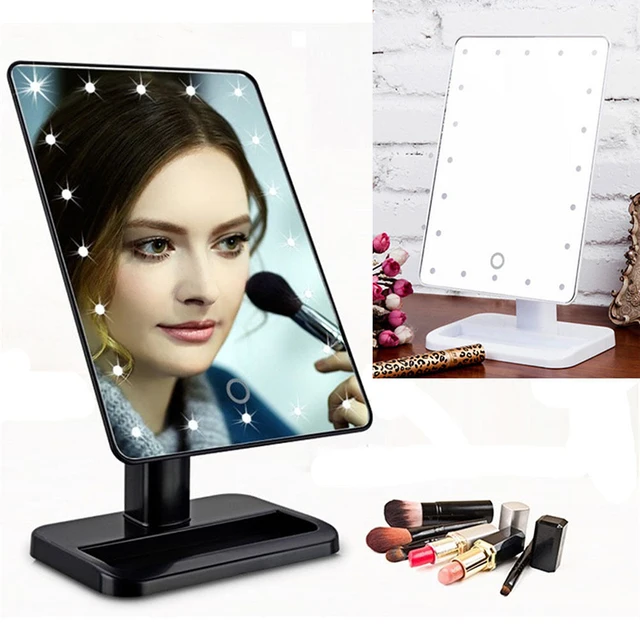Professional LED Touch Screen Makeup Mirror 20 Lights Table Desktop