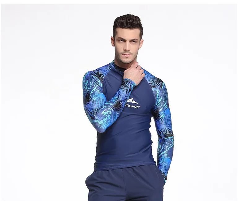men swimwear wetsuit diving suit rash guard UPF 50+ surf shirt skin