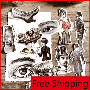 

32pcs Old age characters series vintage personalized scrapbook Stickers scrapbooking material personalized sticker happy planner