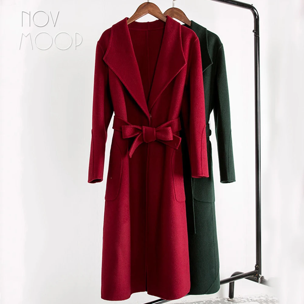 Korean style women winter autumn 100 wool coat double faced woolen