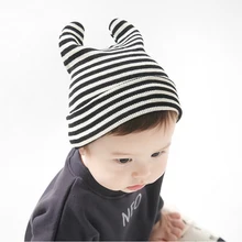 Милая детская шапочка колпачок Теплые вязаные детские шляпы для мальчиков и девочек шапочка в полоску забавные детские шапки casquette enfant