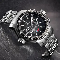 Relogio Masculino 2018 большой циферблат Спорт Военная Униформа часы для мужчин Элитный бренд PAGANI Дизайн погружения кварцевые часы Полный сталь