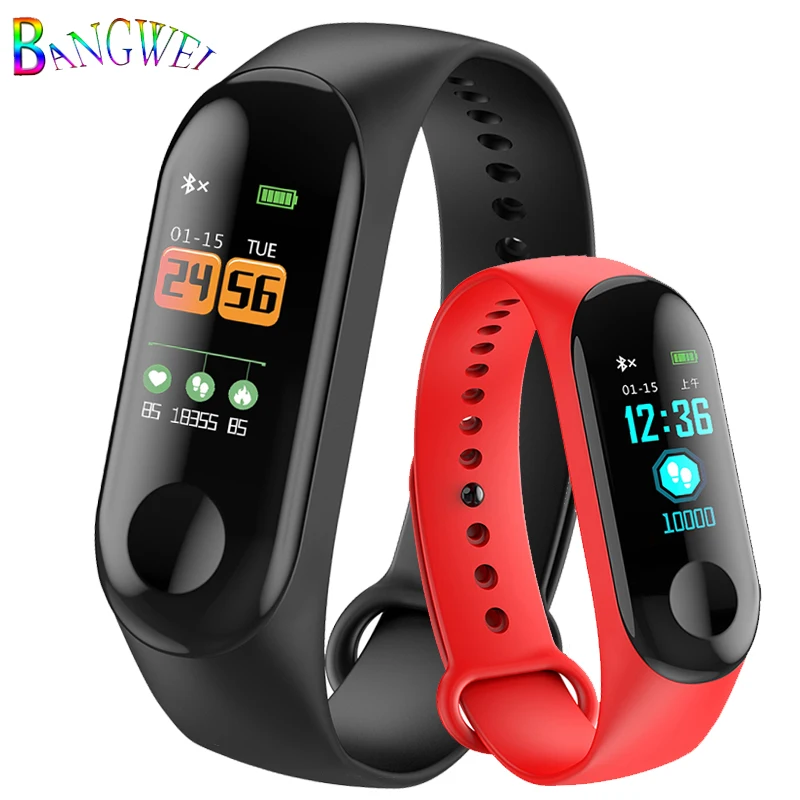 

Waterproof Smart Bracelet Color Screen Fitness Tracker Heart Rate Blood Pressure Monitor Smart Band For Android IOS PK mi band 3